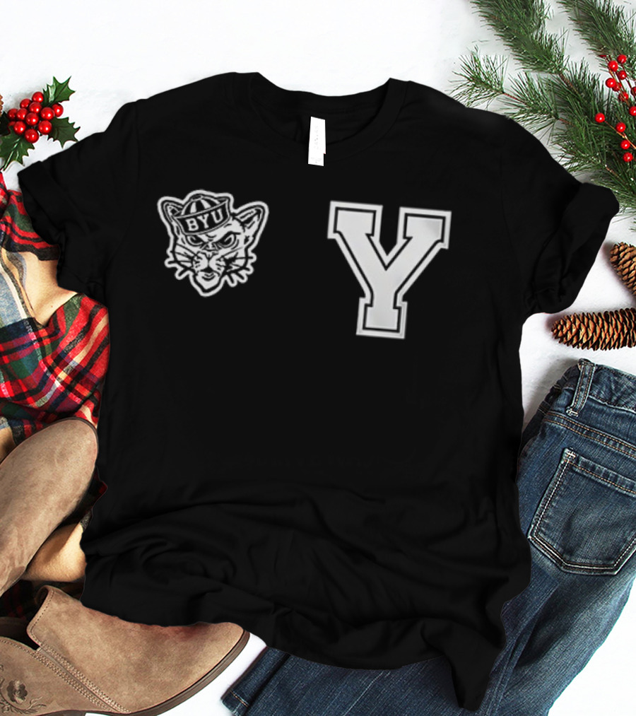 BYU Cougars Brigham Young University Mascot Cosmo Y Logo T-Shirt
