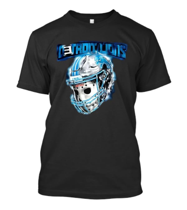 Detroit Lions NFL Detroit Lions Helmet Jason Voorhees Mask T-Shirt