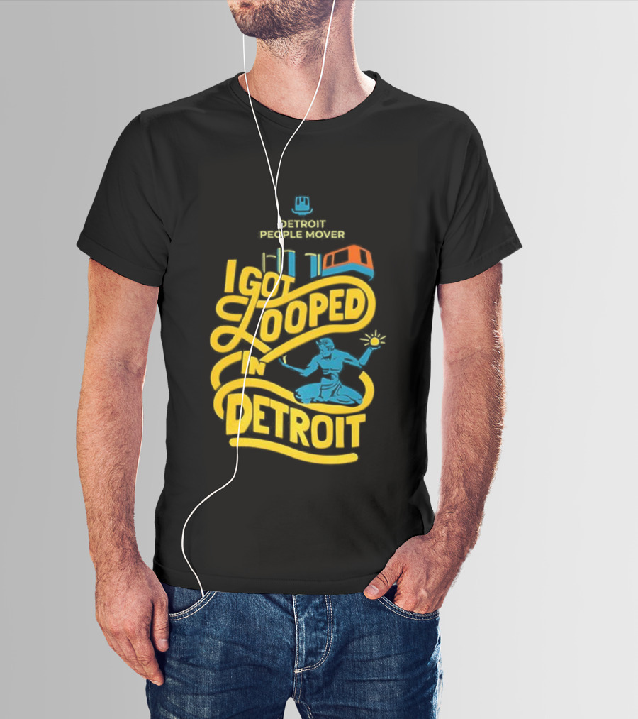 Detroit People Mover I Got Looped Spirit Of Detroit T-Shirt