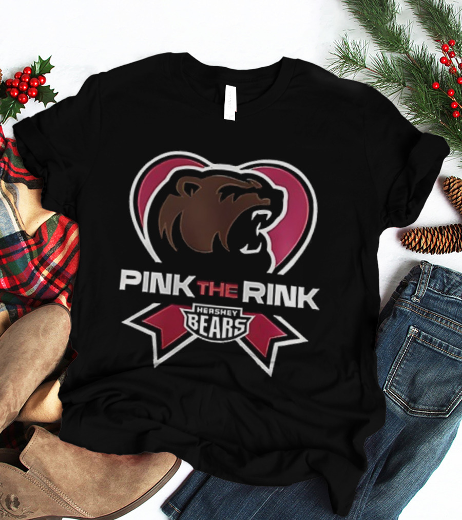 Hershey Bears Pink The Rink Event Heart Ribbon T-Shirt