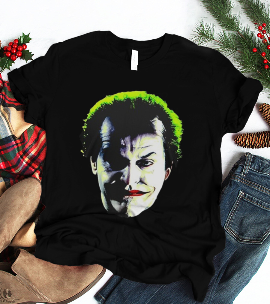 Jack Nicholson Joker Green Hair Batman Villain Face T-Shirt