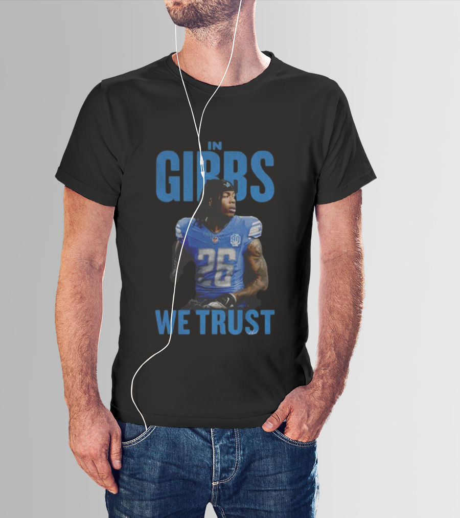 Jahmyr Gibbs Detroit Lions In Gibbs We Trust NFL Football 2025 Player 26 T-Shirt