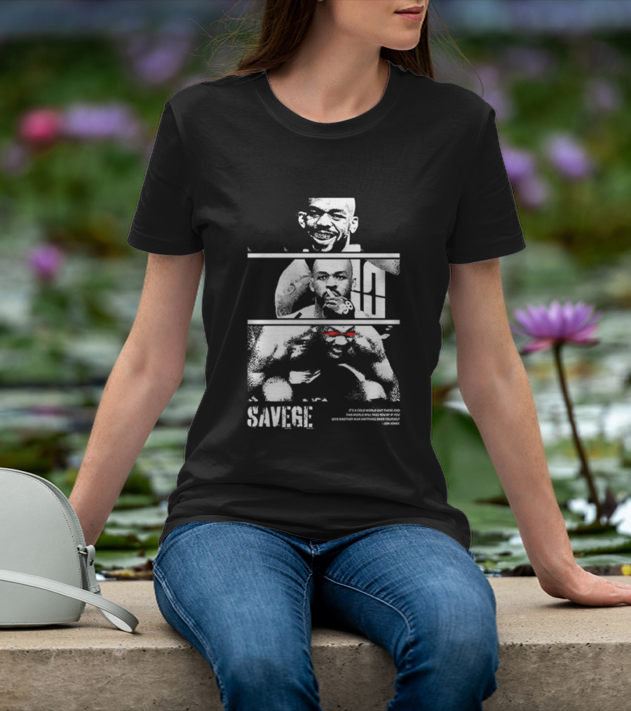 Jones Jones Savage Red Glove Fighter Portrait T-Shirt