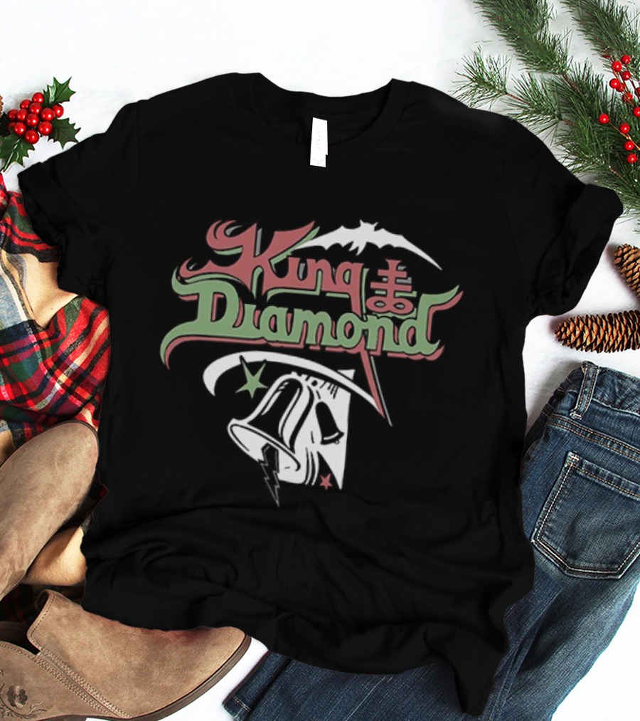 King Diamond No Presents For Christmas Flying Bat Vintage Retro Style T-Shirt