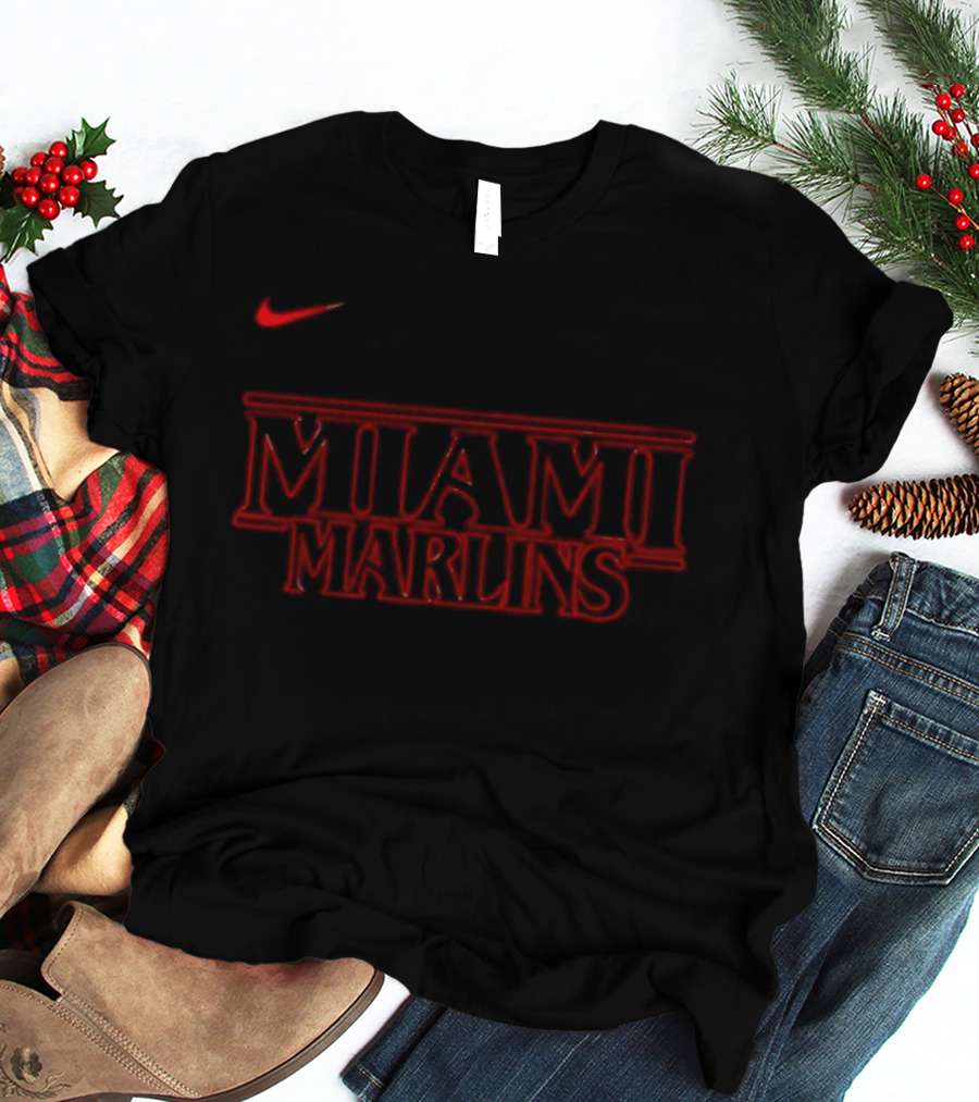 Nike Miami Marlins Stranger Things Collaboration T-Shirt