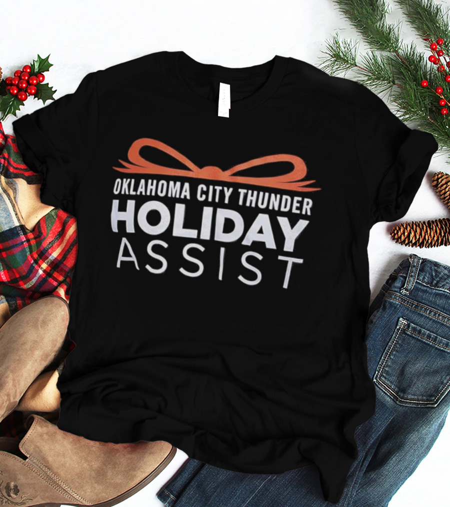 Oklahoma City Thunder Holiday Assist Bow Logo T-Shirt