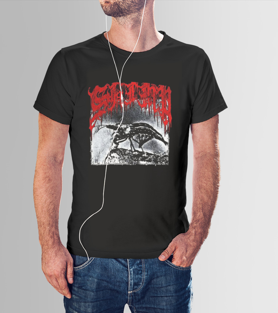 Death Metal Shrimp Lover Retro Horror Style T-Shirt