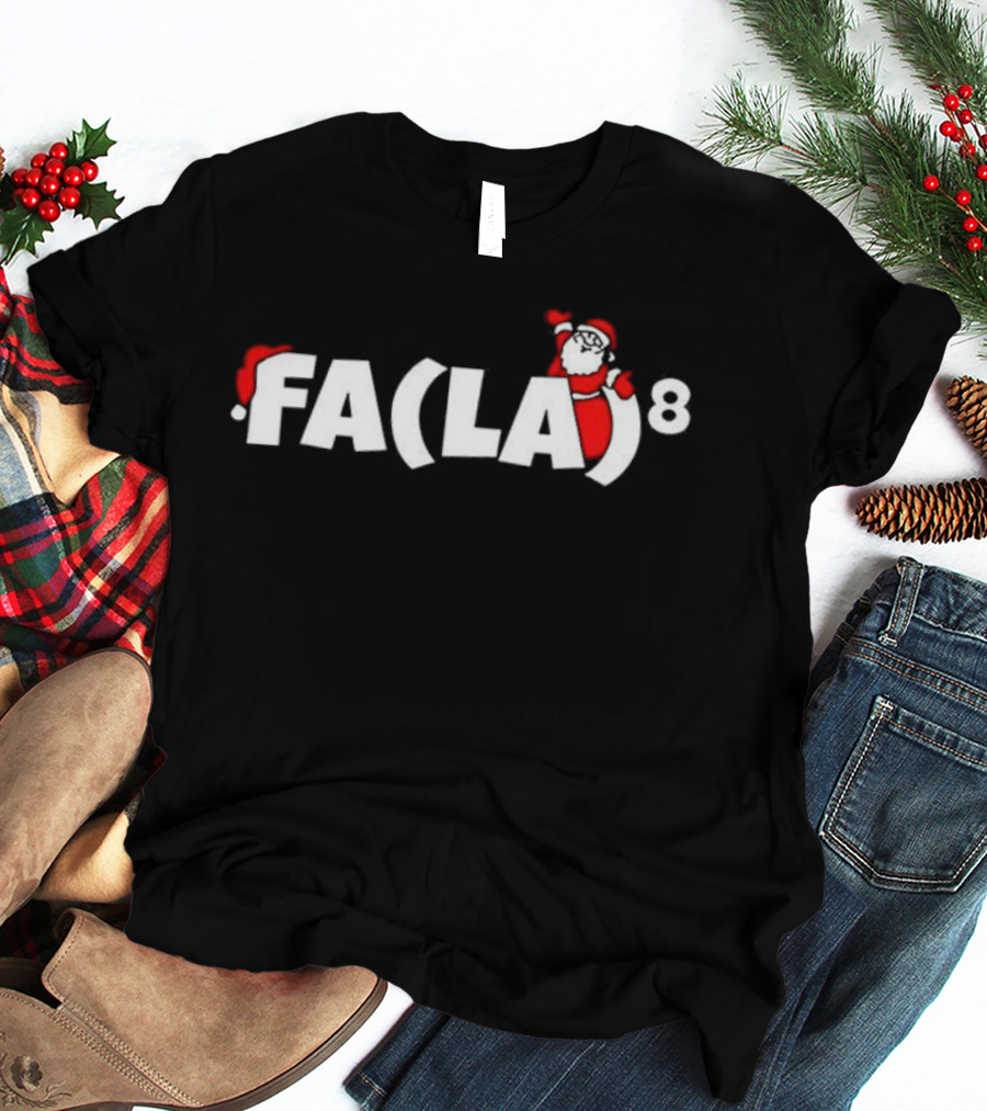 Santa Fa La La La La Christmas Math Equation Santa Hat Festive Holiday T-Shirt