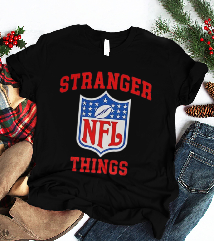 Stranger Things NFL Mashup Collaboration Sports Fans Nostalgia Apparel T-Shirt