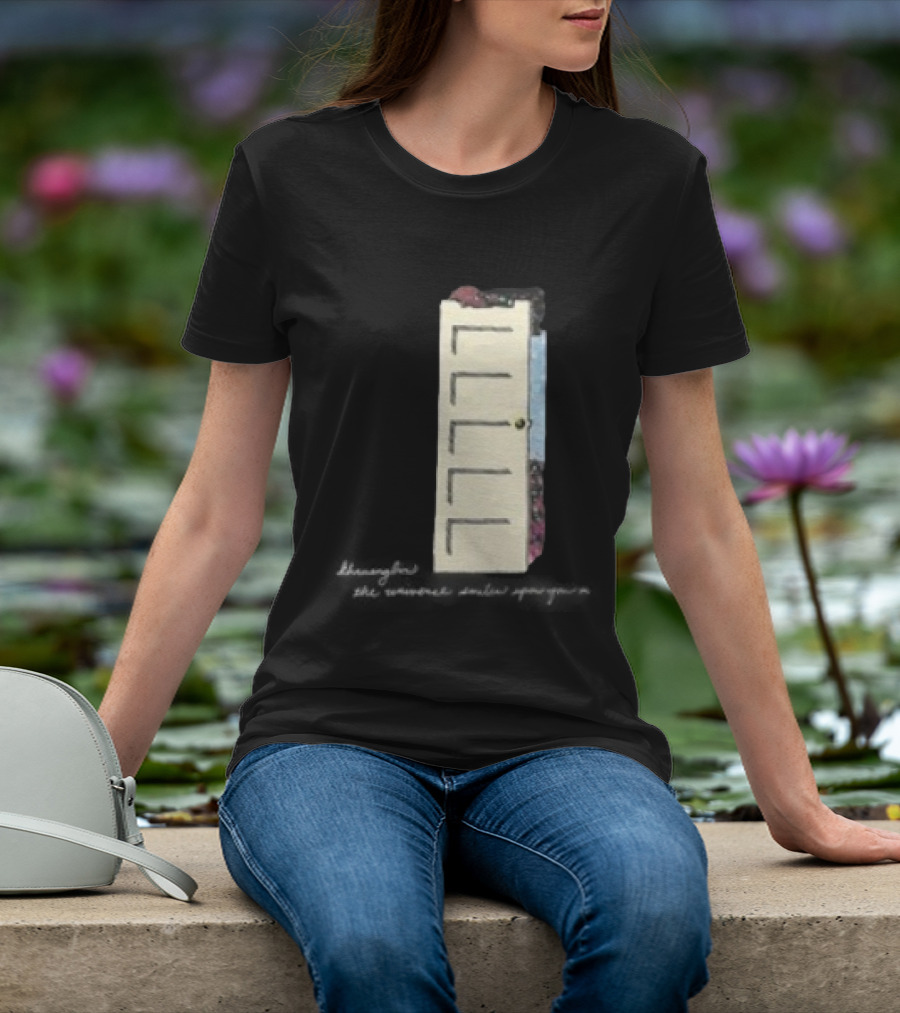 TUSHY The Universe Smiles Upon You 2025 Tour Door Art With Flowers And Pastel Colors T-Shirt