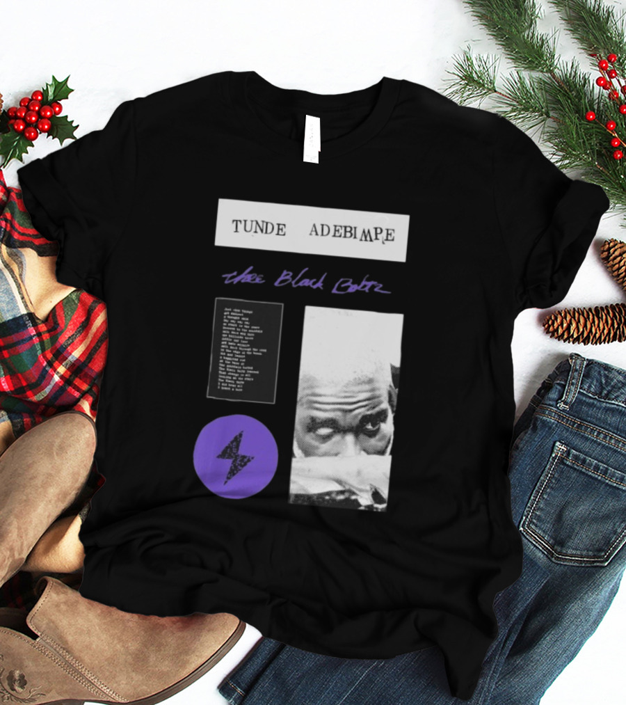 Tunde Adebimpe Thee Black Boltz Just Above Thunder Purple Lightning T-Shirt