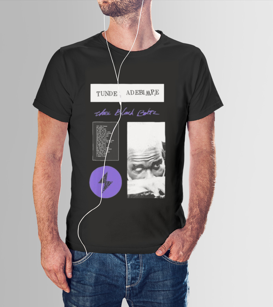 Tunde Adebimpe Thee Black Boltz Just Above Thunder Purple Lightning T-Shirt