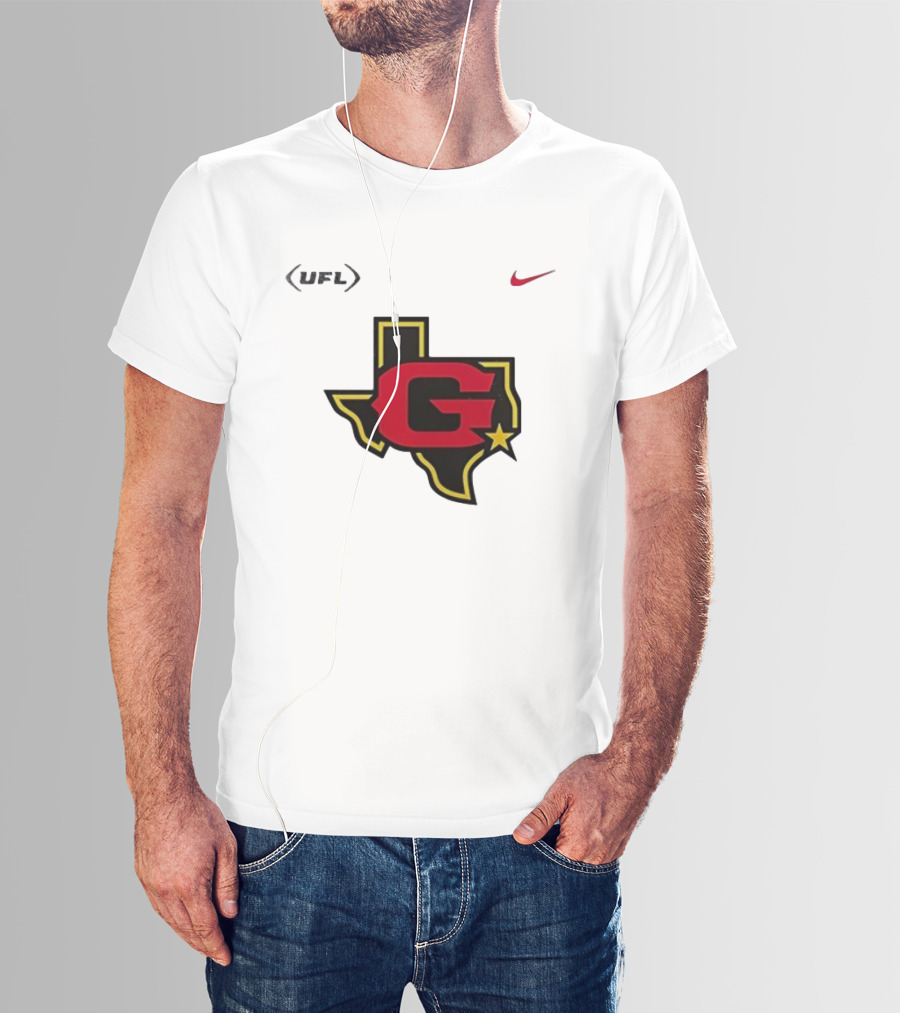 Houston Gamblers USFL Nike Texas Map Star T-Shirt