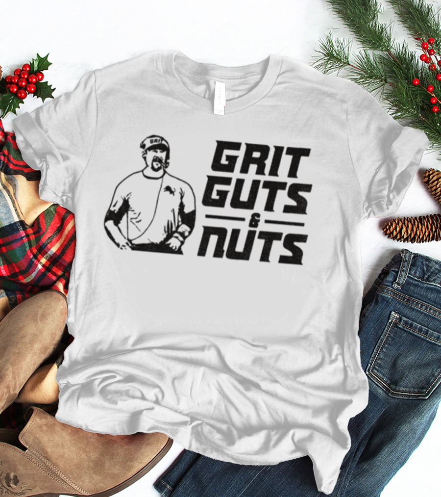 Grit Guts Nuts Dan Campbell Detroit Lions NFL Football Vintage Retro Style T-Shirt