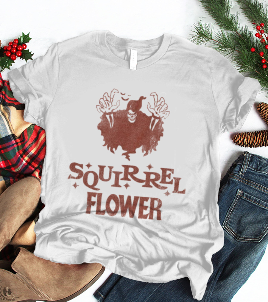 Squirrel Flower Spirit Grim Reaper Art T-Shirt