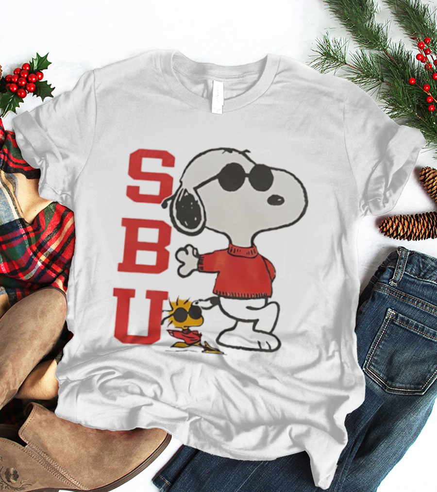 Stony Brook University Snoopy Woodstock SBU Joe Cool T-Shirt