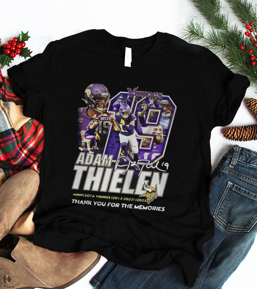 Adam Thielen Vikings 19 Minnesota Memories Signature 2013-2022 T-Shirt