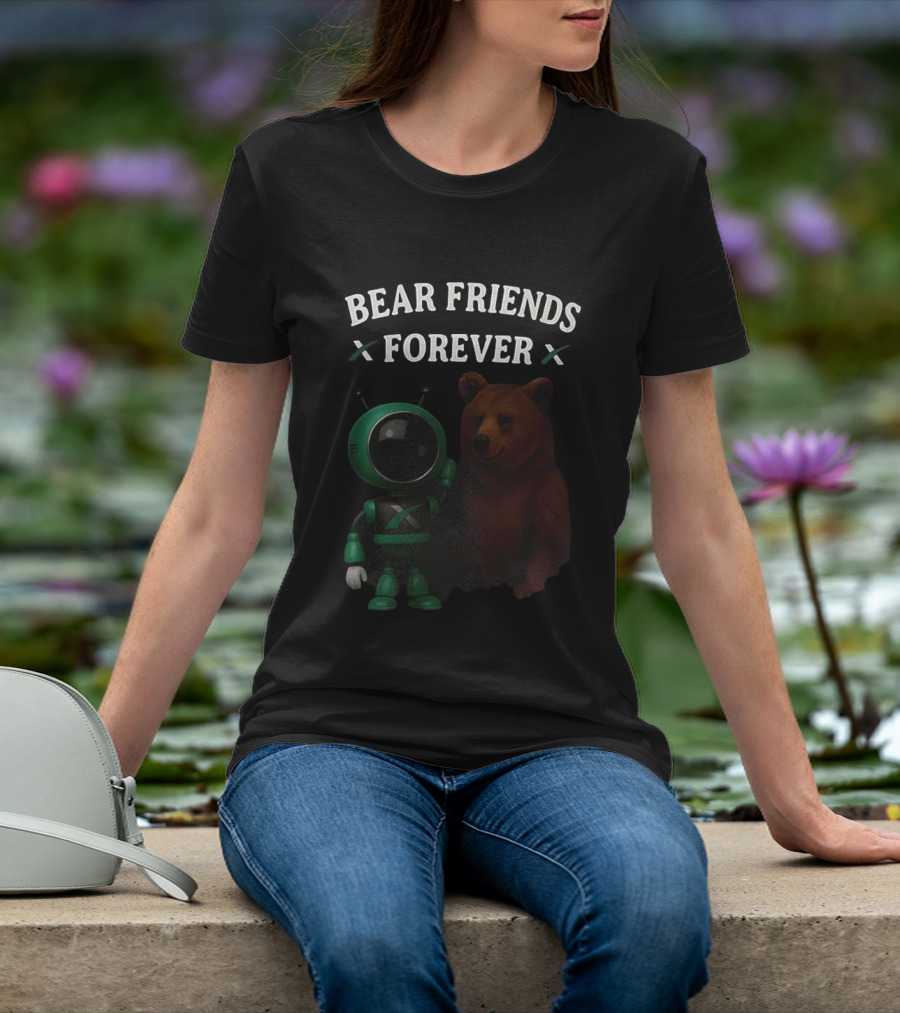 Bear Friends Forever Robot And Bear Duo Fun T-Shirt