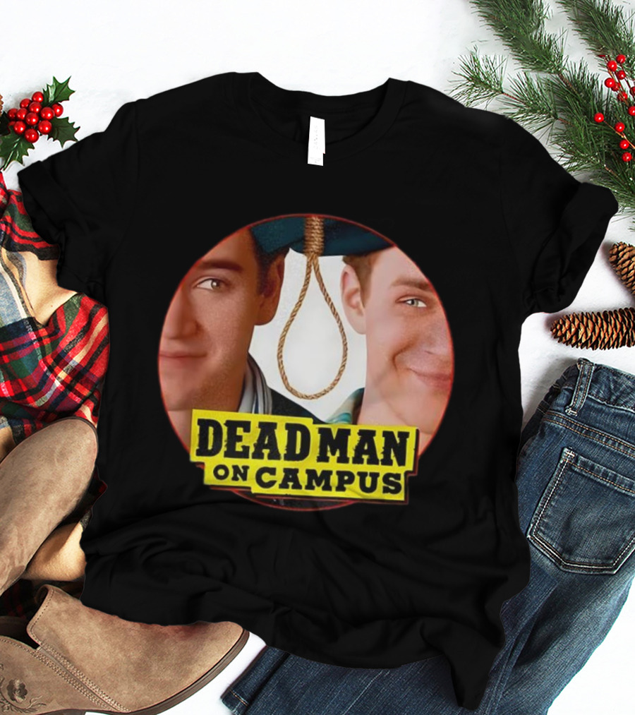 Dead Man On Campus 1998 Comedy Movie Vintage Noose Rope Collage T-Shirt
