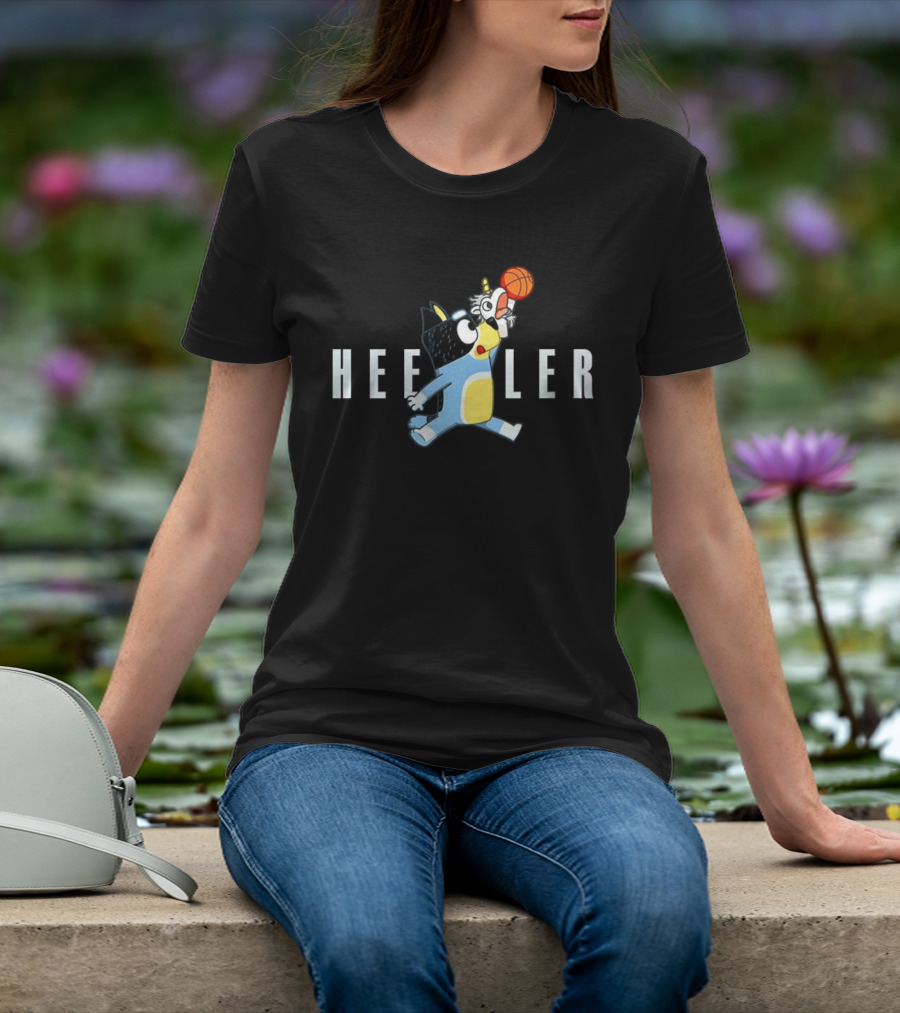 Bluey Heeler Slam Dunk Basketball Cartoon Character T-Shirt