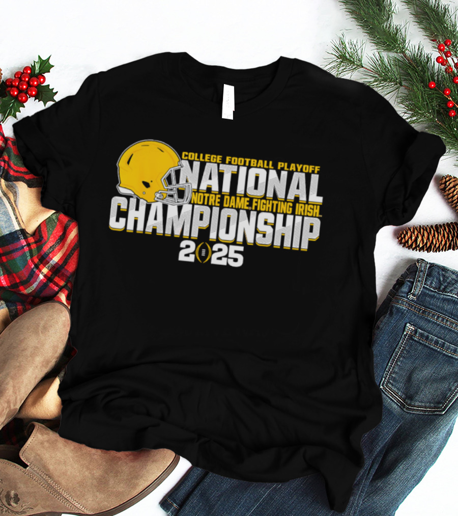 Notre Dame Fighting Irish College Football Playoff National Championship 2025 Helmet T-Shirt