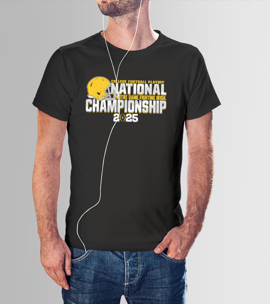 Notre Dame Fighting Irish College Football Playoff National Championship 2025 Helmet T-Shirt