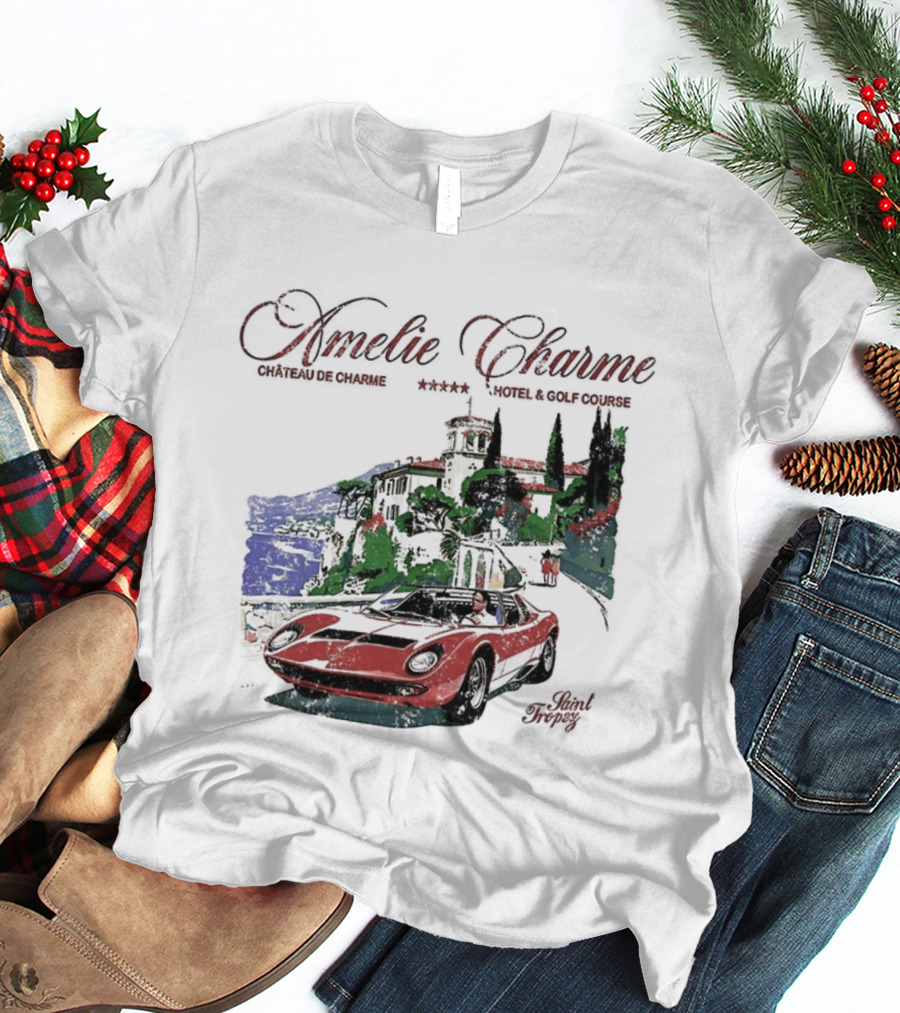 Amelie Charme Chateau Du Charme Saint Tropez Hotel And Golf Course Vintage Car Scenic T-Shirt