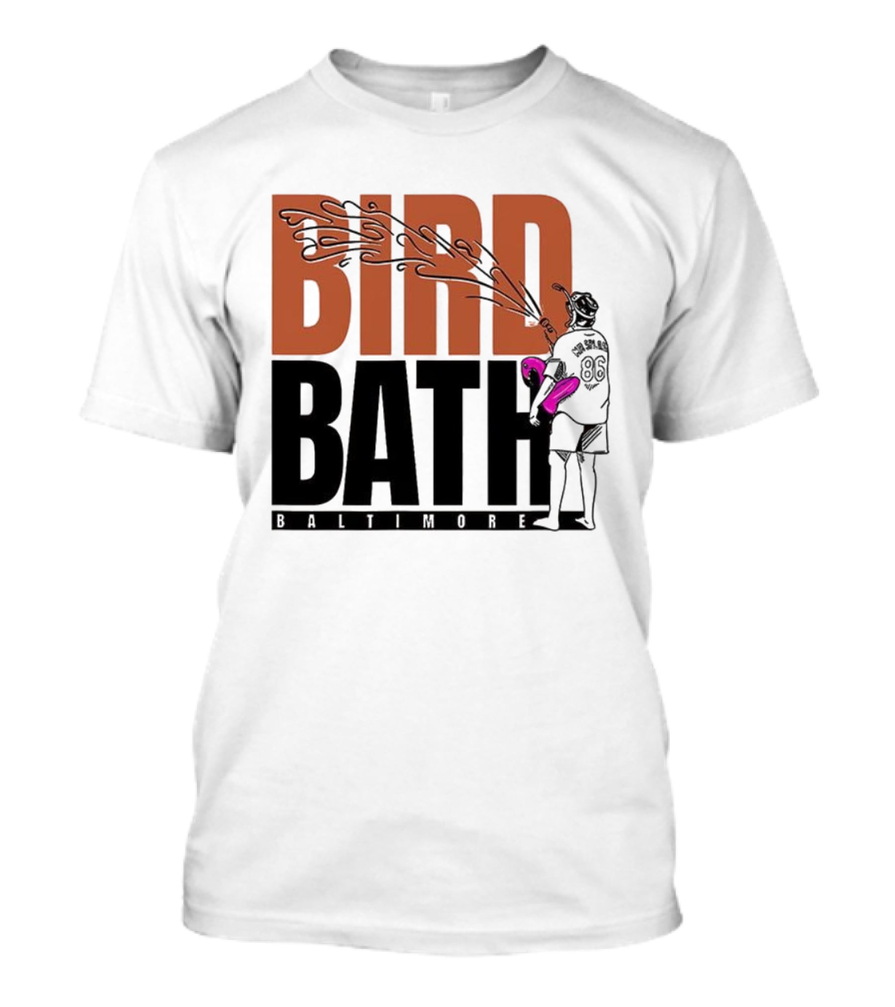 Bird Bath Mr. Splash Baltimore Orioles T-Shirt