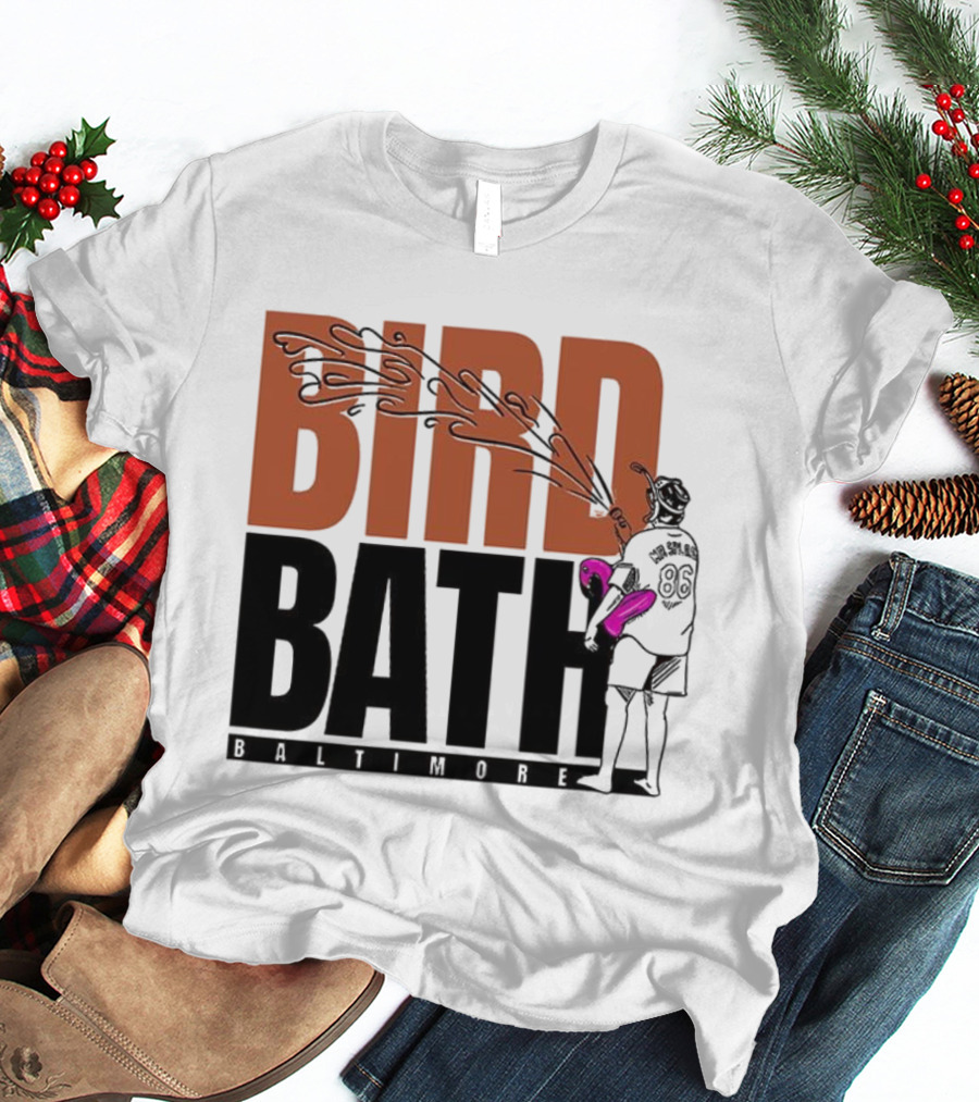 Bird Bath Mr. Splash Baltimore Orioles T-Shirt