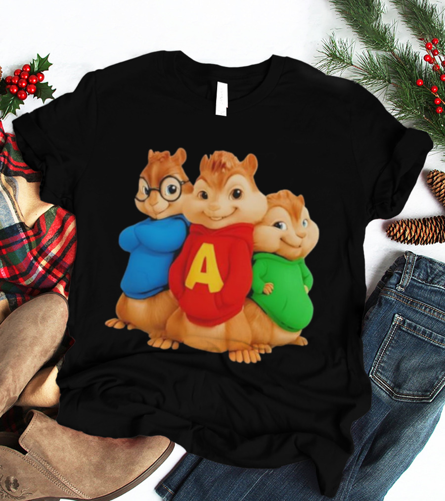 Alvin And The Chipmunks Trio Red Blue Green S T-Shirt