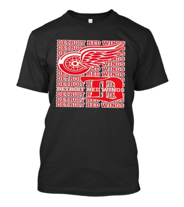 Detroit Red Wings Iconic Winged Wheel Logo Detroit D Red Wings Win T-Shirt