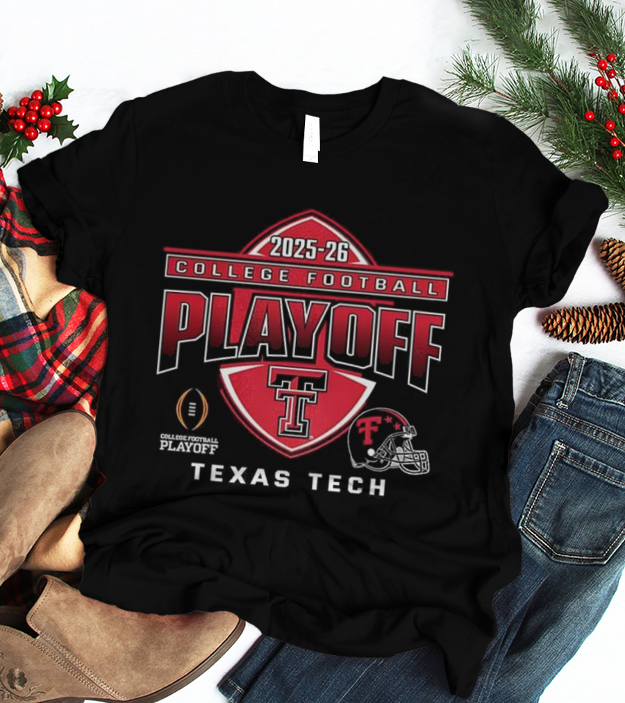 2025-2026 College Football Playoff Texas Tech Red Raiders Logo Helmet Icon T-Shirt