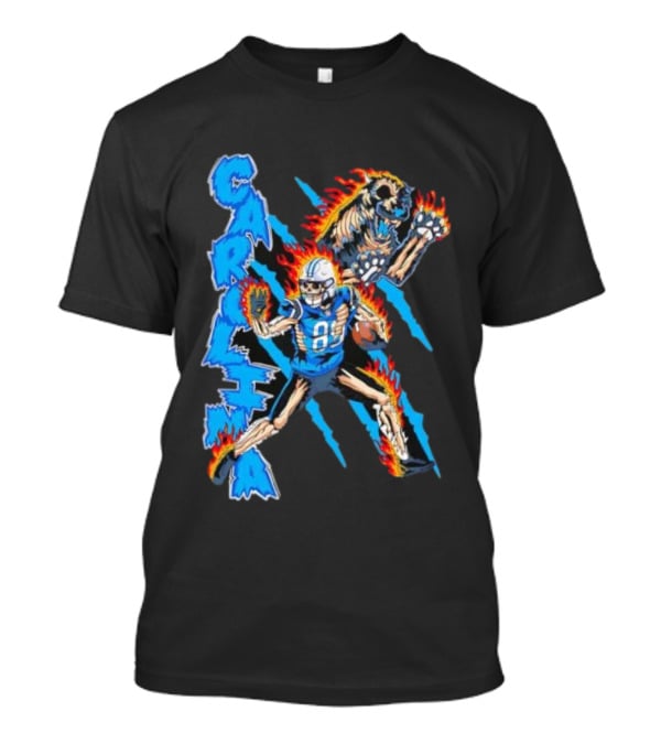 Carolina Panthers Skeleton 88 Fireball And Growling Panther T-Shirt