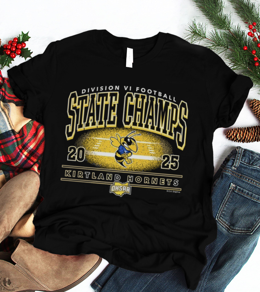 Kirtland Hornets 2025 Division VI Football State Champs OHSAA T-Shirt