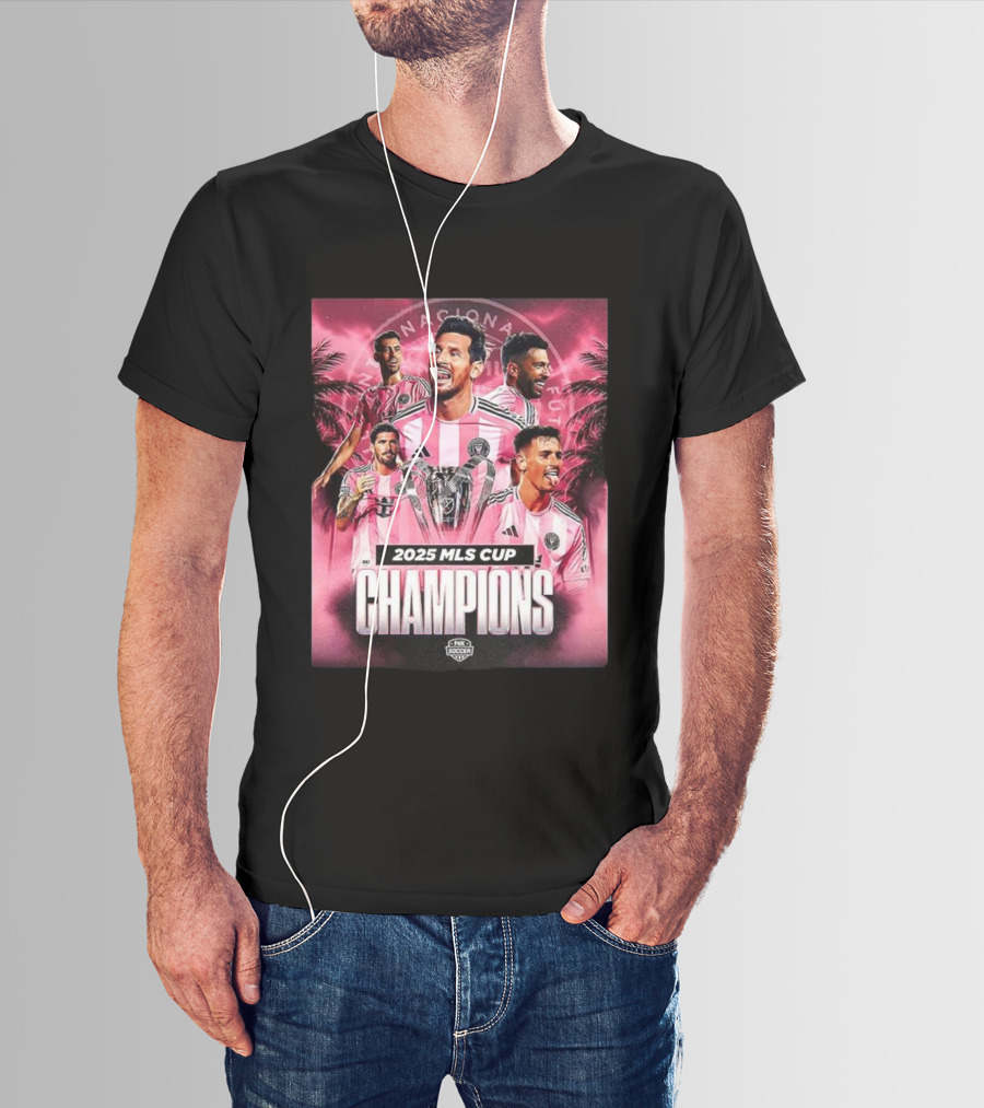 2025 MLS Cup Champions Messi And Miami Soccer Victory T-Shirt