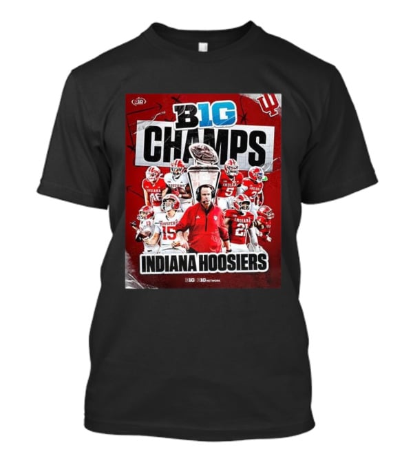 B1G Champs Indiana Hoosiers Football Team 2025 Victory T-Shirt