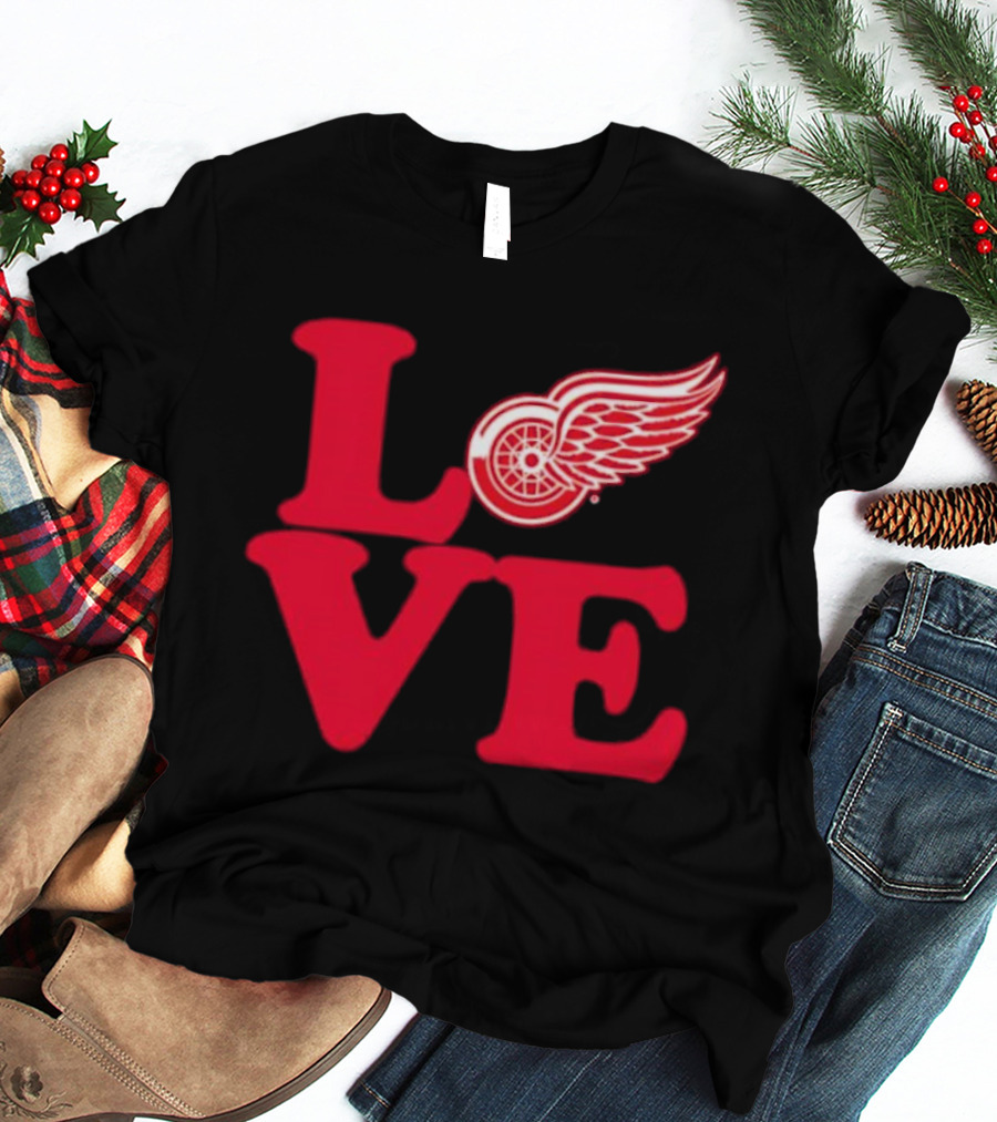 LOVE Detroit Red Wings Red Wings Stylish Iconic Fan Design T-Shirt