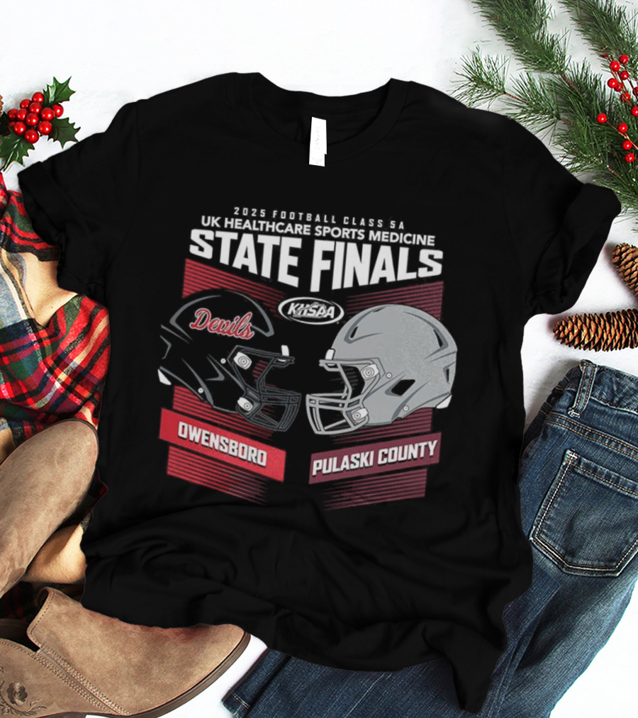 Owensboro Devils Vs Pulaski County 2025 KHSAA State Finals Football Helmets UK Kroger Field T-Shirt