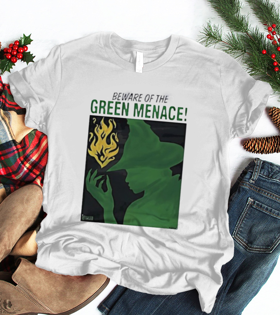 Wicked Green Menace Elphaba Wizard Of Oz Magic Flame T-Shirt