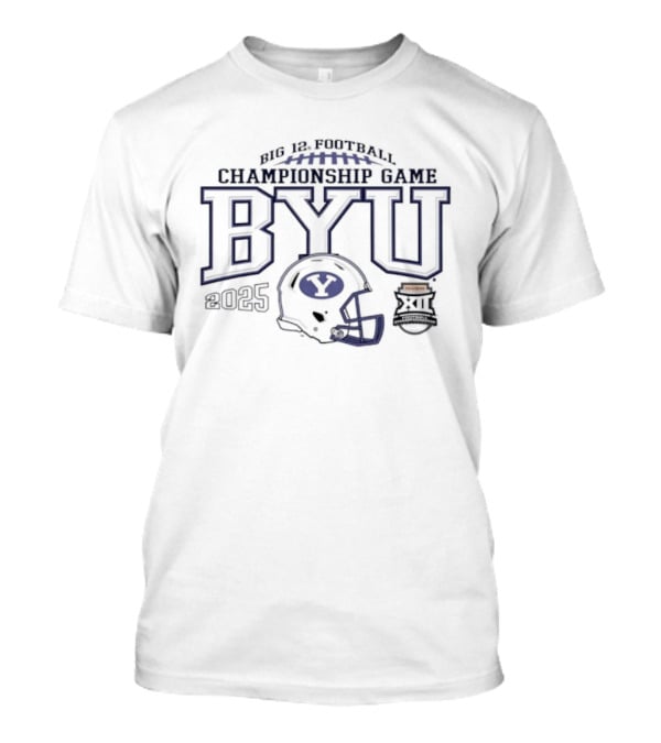 BYU Cougars Big 12 Football Championship Game 2025 Helmet Logo T-Shirt