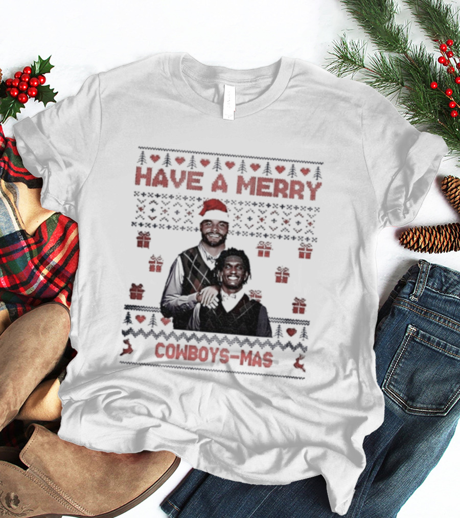 Dak Prescott Ceedee Lamb Step Brothers Have A Merry Cowboys Mas Christmas T-Shirt