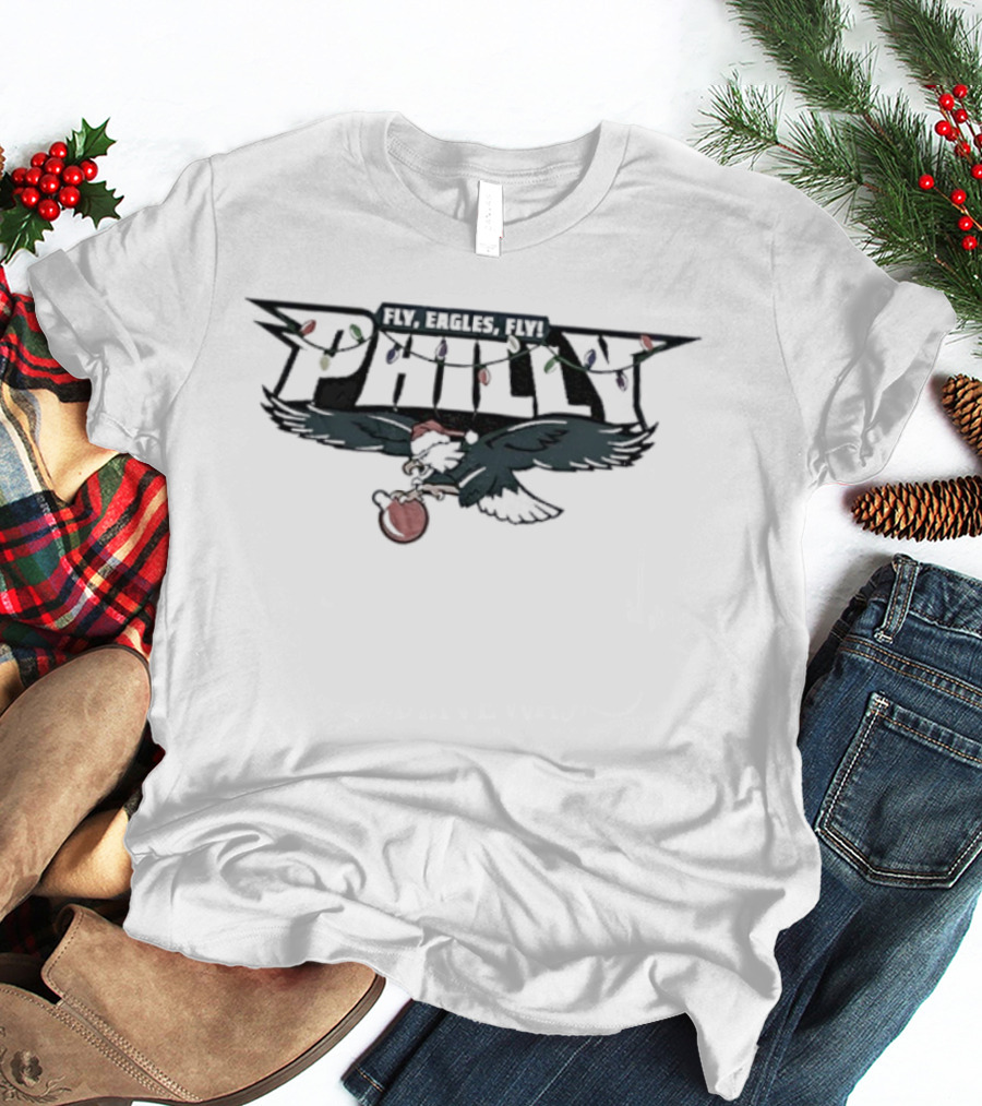 Fly Eagles Fly Philadelphia Eagles Christmas Eagle Santa Hat T-Shirt