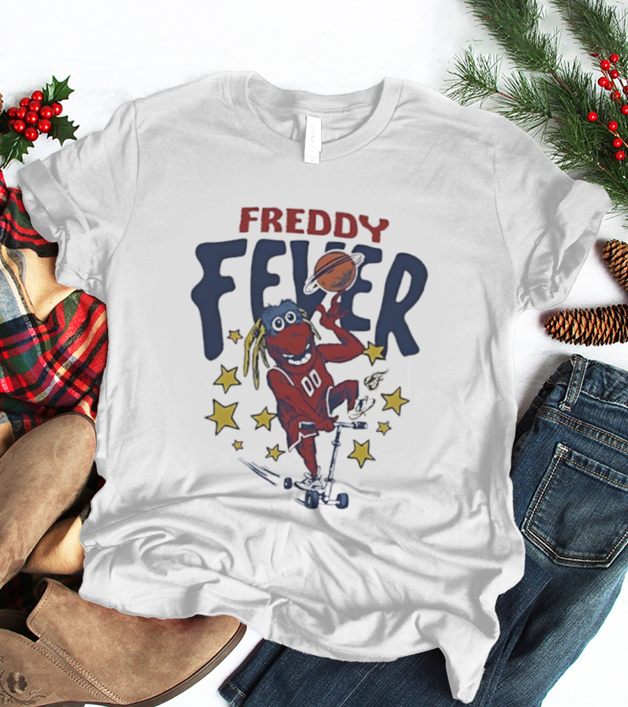 Freddy Fever Mascot Indiana Fever Basketball Stars Scooter Ball T-Shirt