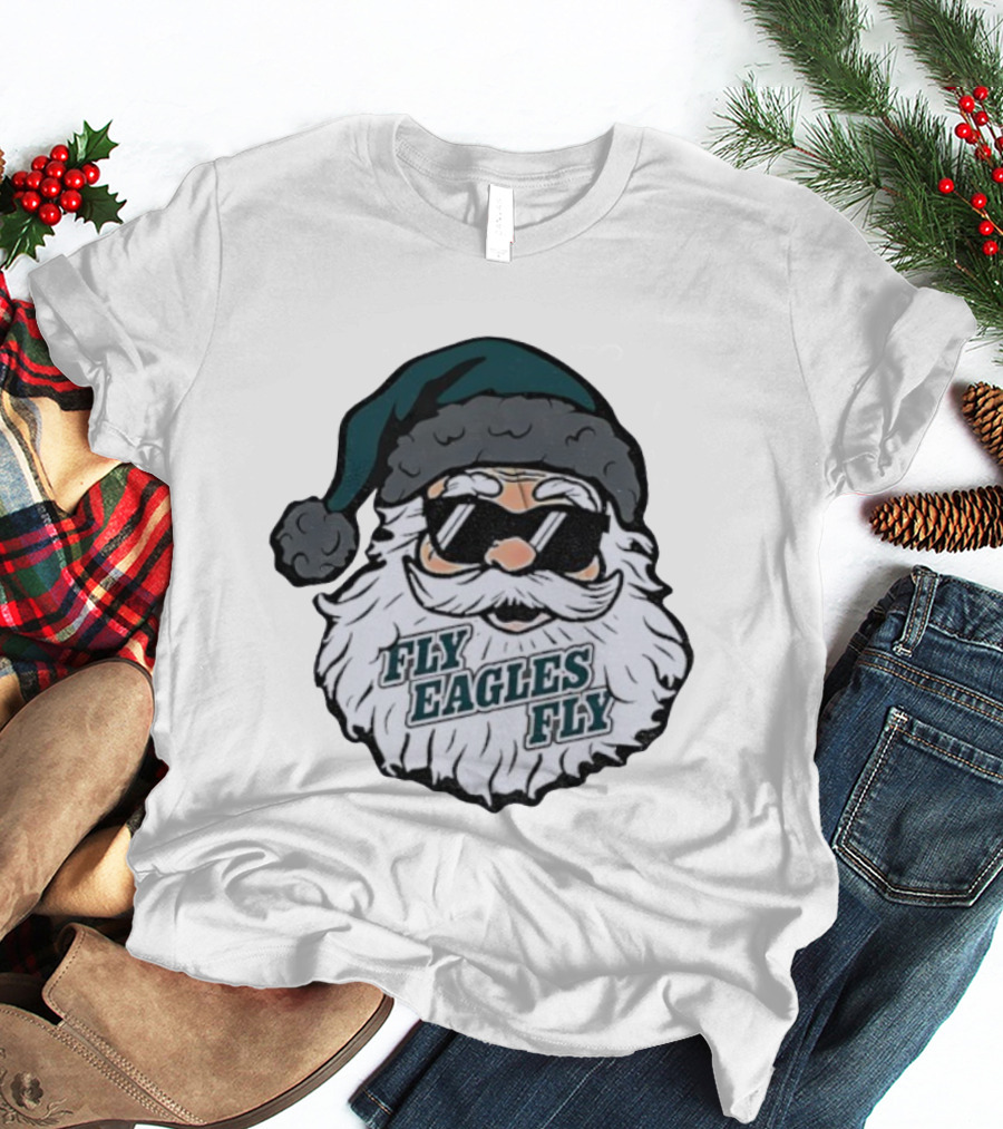 Fly Eagles Fly Santa Claus Philadelphia Eagles NFL Christmas 2025 T-Shirt
