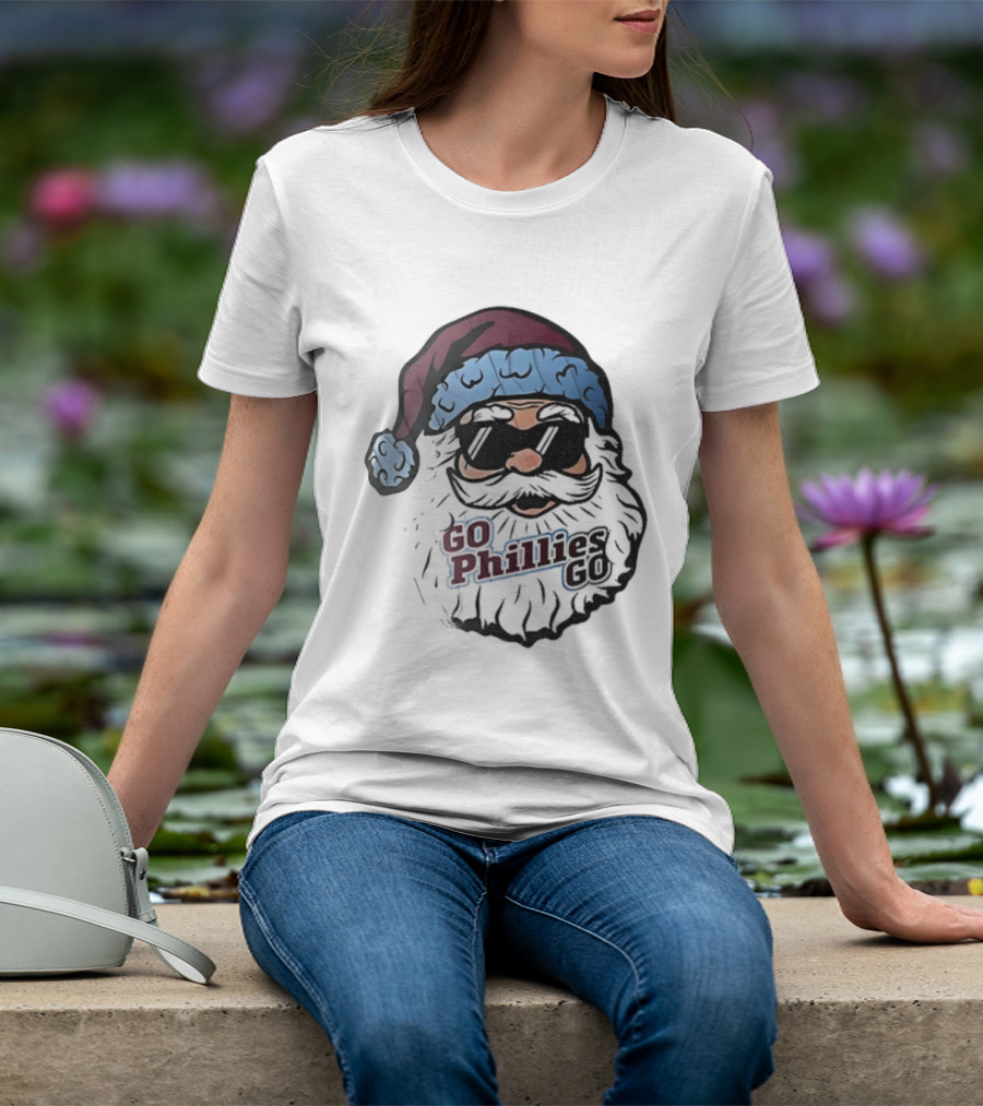 Santa Claus Phillies Go Phillies Baseball 2025 Christmas Hat T-Shirt