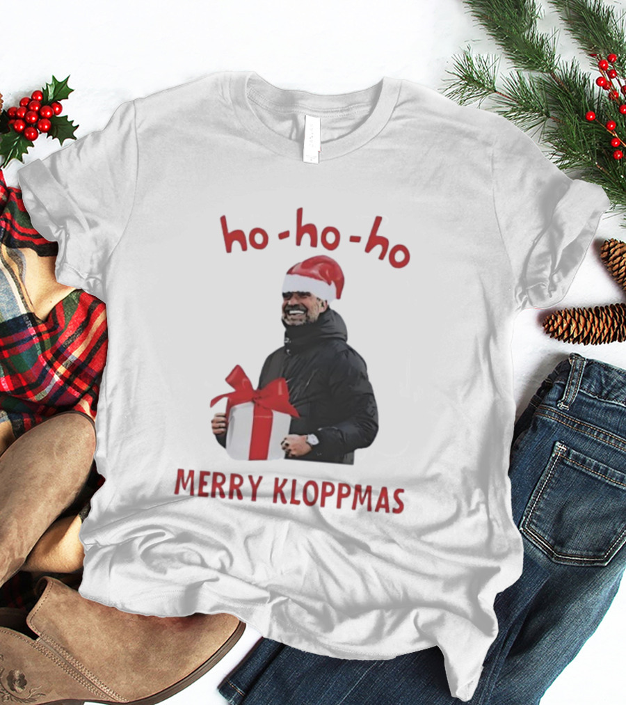 Ho Ho Ho Merry Kloppmas Christmas Funny Santa Hat T-Shirt