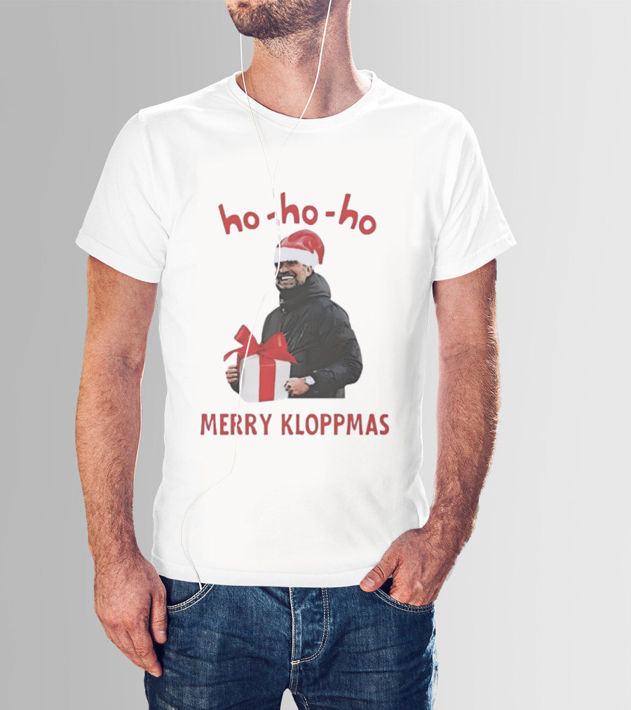 Ho Ho Ho Merry Kloppmas Christmas Funny Santa Hat T-Shirt