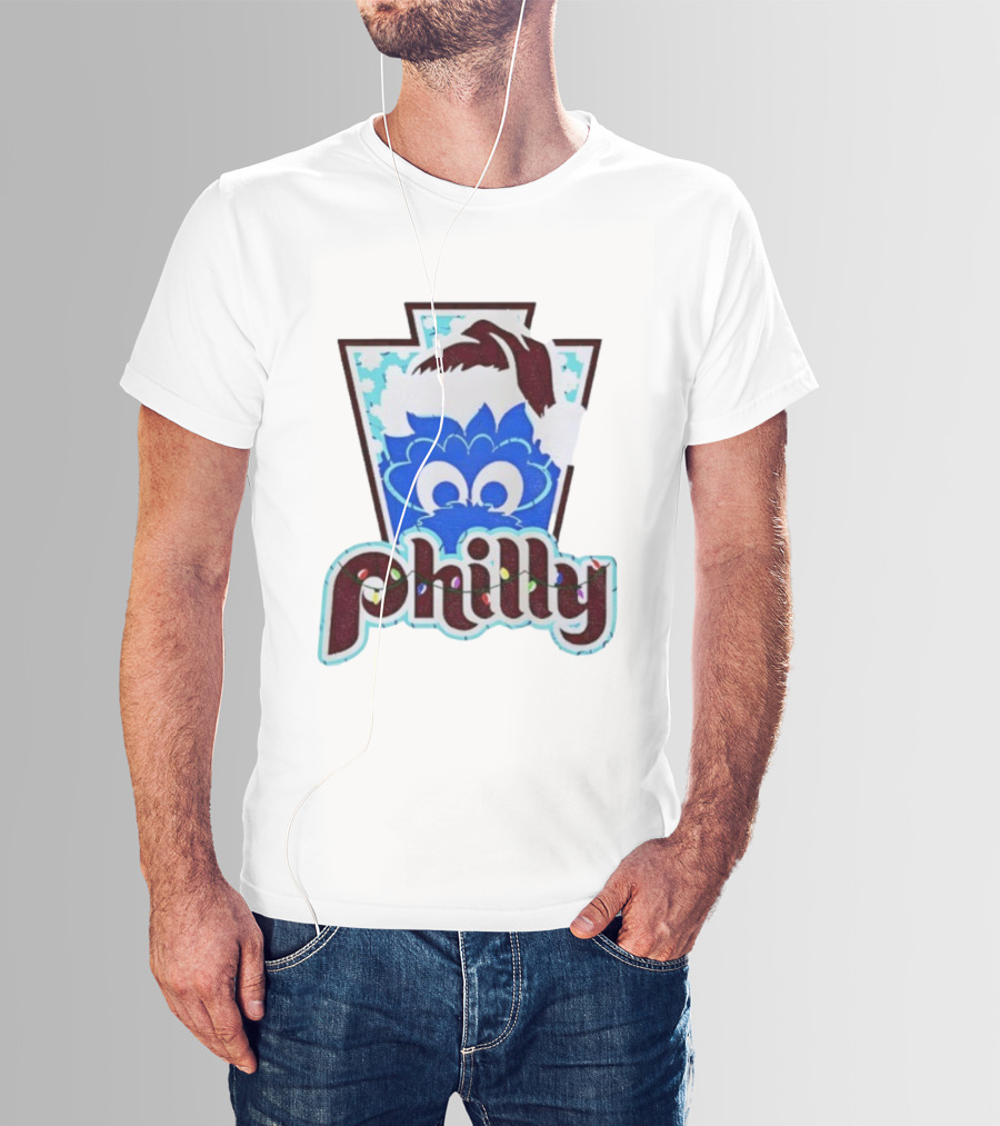 Philly Phanatic Santa Hat Christmas Philadelphia Phillies Holiday Fan Gear T-Shirt