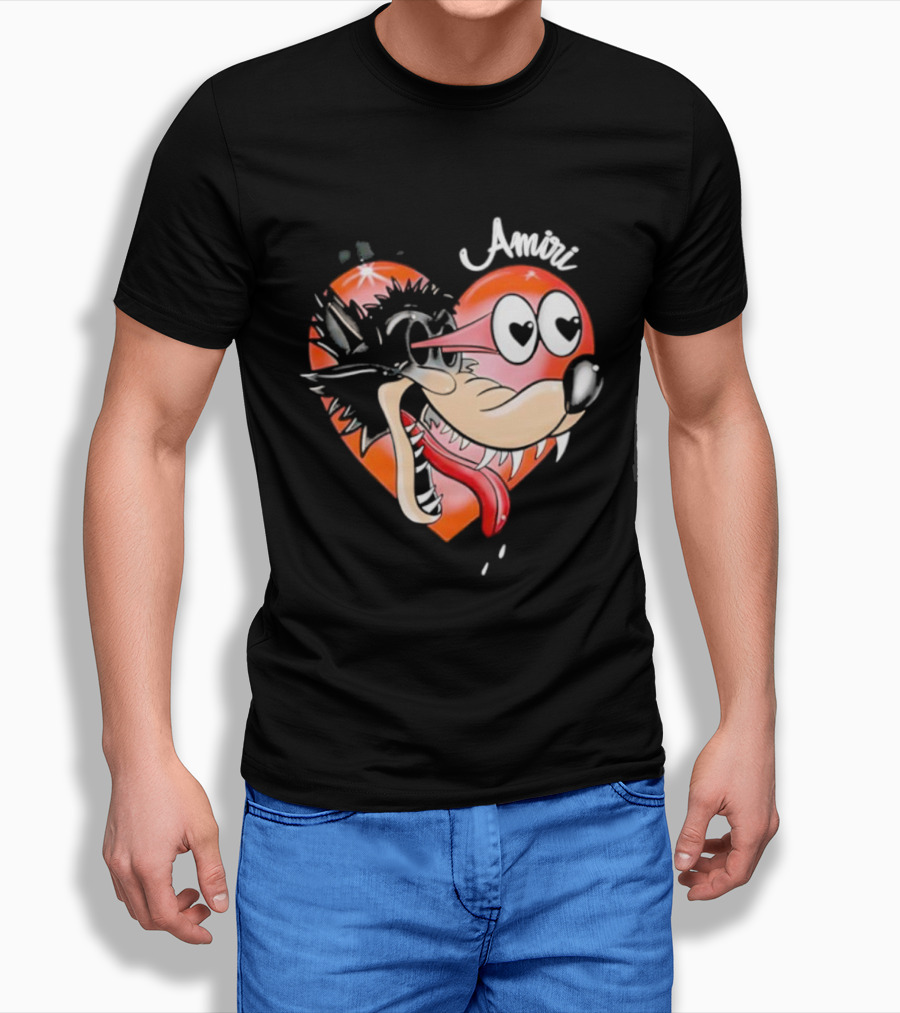 Amiri Hopeless Romantic Heart Cartoon Animation T-Shirt