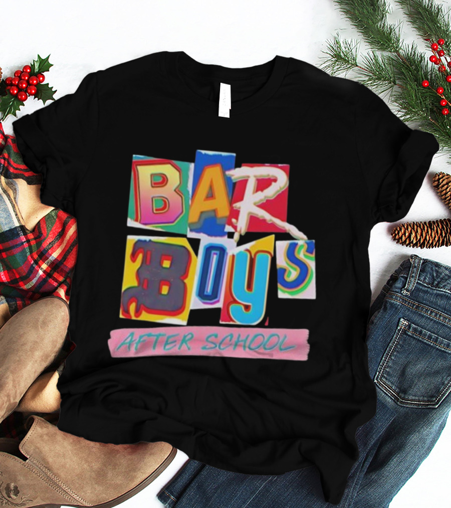 Bar Boys After School Retro Colorful Text Design T-Shirt